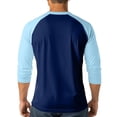 thumbnail image 6 of Men’s Three Quarter Sleeve Sport T-Shirt Baseball Style Casual Cotton Top, 6 of 8