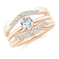 thumbnail image 4 of ANGARA Natural 0.04 Ct. Diamond Fashion Ring in 14K Rose Gold for Women (Ring Size: 11.5), 4 of 11