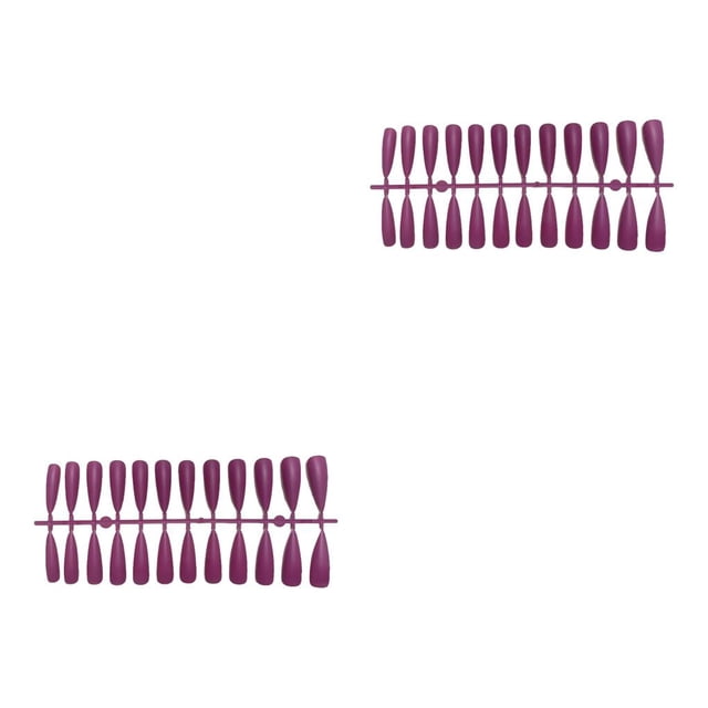 Qarigey Tabletas para mejorar las uñas Diseño de puntos elegantes Textura esmerilada Uña falsa Cobertura completa Puntas de manicura JM-12Rose Red JM-12Rose Red Purple 2piezas Qarigey CBP456183