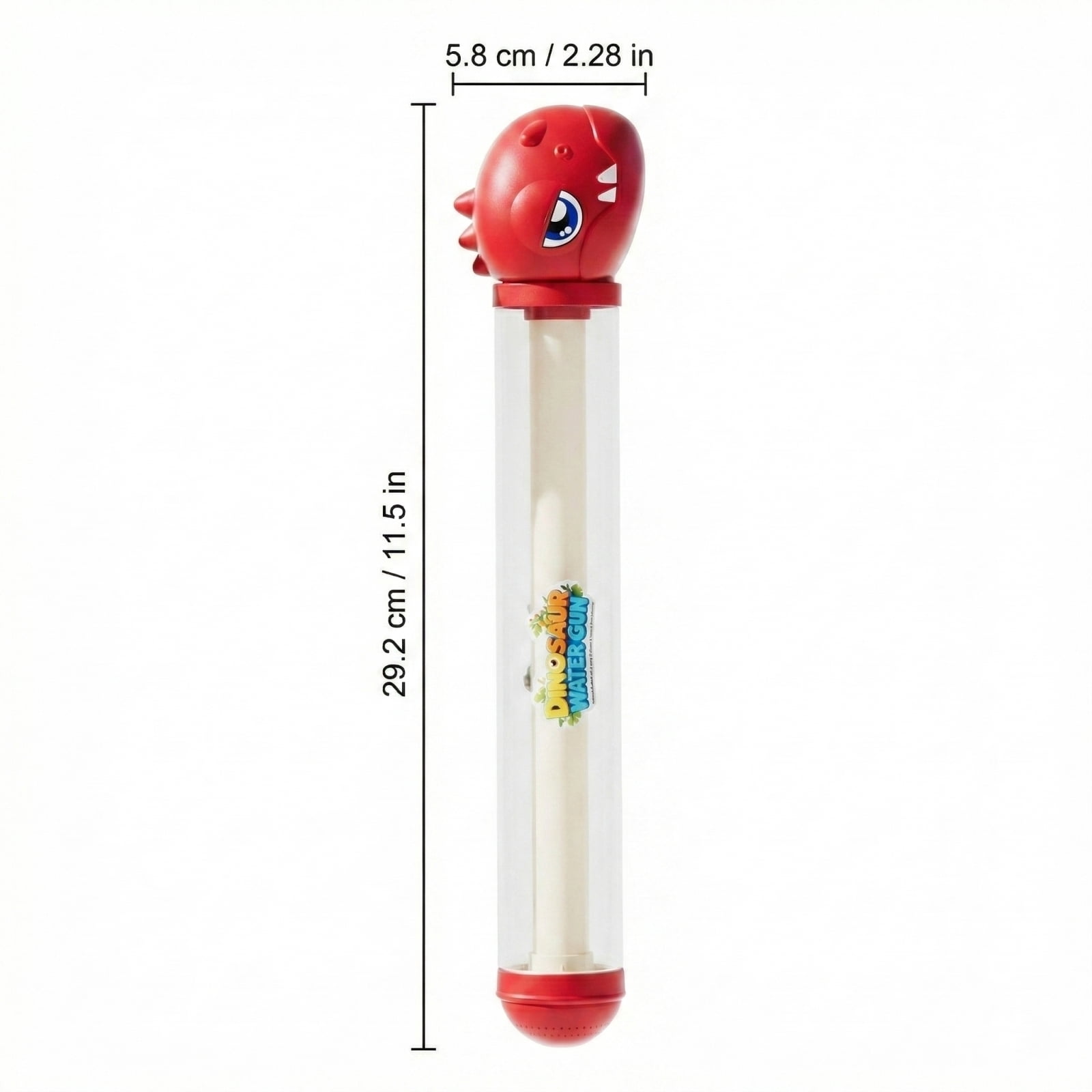 Dinosaur Fireworks Water Gun 11.5 in, Plastic Manual Pump High Pressure Water Gun for Adults, Summer Pool Beach Accessories (Red)