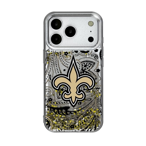 New Orleans Saints iPhone Paisley Design Glitter Case