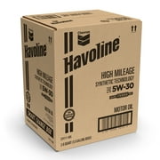 Chevron Havoline High Mileage Synthetic Technology Motor Oil 5W-30, 6 Quart Smart Change Box Case (2-Pack)