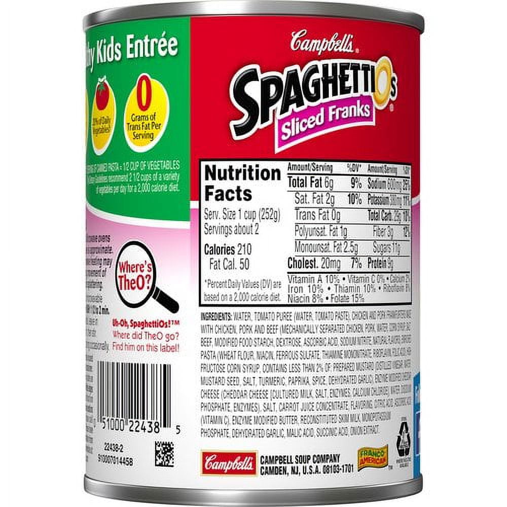 Campbell Soup SpaghettiOs  Pasta, 14 oz