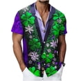 thumbnail image 6 of Men's St. Patrick's T Shirt Short Sleeve Lapel Button Down Printed Shirts Tops Green 6 XXL, 6 of 6