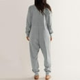 thumbnail image 5 of HSHMT Women's Casual Jumpsuits Women's Casual Loose Jumpsuits Long Sleeve V Neck Oversized Rompers Baggy Overalls Pajamas, 5 of 8