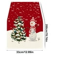 thumbnail image 3 of Clode Snowman Christmas Trees Table Runner Seasonal Winter Xmas Holiday Kitchen Dining Table Decoration for Indoor Outdoor Home Decor 13 X 78 Inch Table 120 Inches Long, 3 of 4
