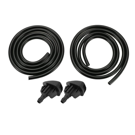 Unique Bargains Windshield Washer Nozzle for Toyota Corolla 2014-2015 No.8532128020 Front Black With 2 Pcs1 Meter Fluid Hose 1 Set