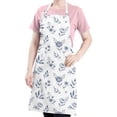 thumbnail image 5 of Pioneer Flower Floral Print Pattern Apron for Women and Men, Cotton Linen Waterproof with Pockets, Adjustable, 33x27 Inch for Kitchen, Gardening, BBQ, Salon, 5 of 6