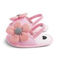 thumbnail image 4 of Kids Girl Sandals Soft Sole Non-Slip 3D Flower Kids Sandals Kids Summer Shoes Breathable Cute Pink Polka Dot Pre-Walker Crib Shoes 0-12 Months,Size 3-6M, 4 of 9