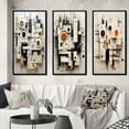 thumbnail image 1 of Designart "Abstract Urban Vision Black and White III" Modern Geometric Framed Wall Art Set Of 3 - Black Abstract Frame Canvas Set For Living Room Decor, 1 of 6