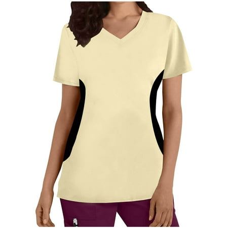 

TAIAOJING Women Scrubs Top Short Sleeve T Shirt Soft And Comfortable Everyday Tee