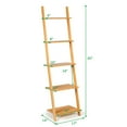 thumbnail image 3 of Gymax 5-Tier Ladder Shelf Modern Ladder Bookcase Open Display Bamboo Leaning Bookshelf, 3 of 10