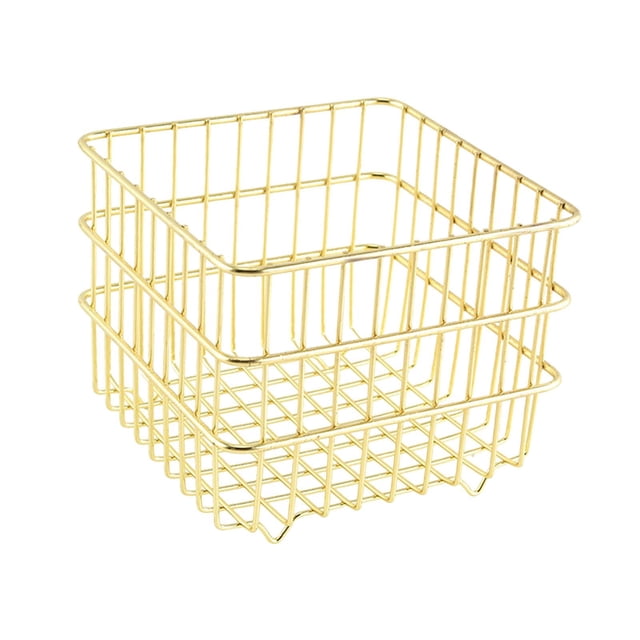Cesta de almacenamiento de hierro, organizador de maquillaje INS, cesta de alambre para dormitorio Oro 13x13x107cm