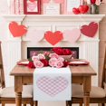 thumbnail image 3 of Happy Valentine's Table Runner 13 x 90 Inch, Day Cute Romantic Pink Plaid Love Heart Washable Cotton Linen Dining Table Runner Tabletop Decorations for Restaurant Home Kitchen Party, 3 of 9