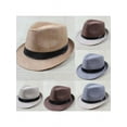 thumbnail image 3 of Unisex Summer Beach Sun Hats Jazz Panama Trilby Fedora Hat Gangster Cap, 3 of 4