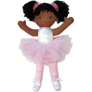 anico well made play doll for children ballerina with pigtails, african american, 18 tall, pink