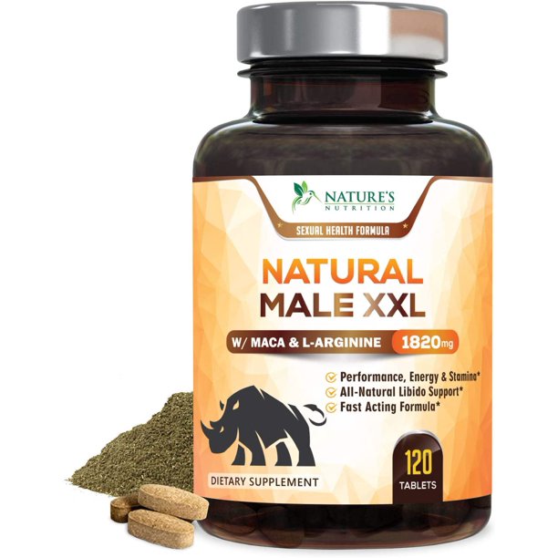 Nature's Nutrition Natural Male XXL Pills, Natural Stamina, Strength