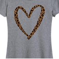 thumbnail image 3 of Instant Message - Leopard Print Heart Outline - Women's Short Sleeve Graphic T-Shirt, 3 of 6
