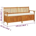 thumbnail image 4 of vidaXL Storage Bench with Cushion 170 cm Solid Wood Acacia, 4 of 5