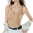 thumbnail image 3 of Ohufall Women's Ribbed Pajama Tank Tops with Chest Pads Plus Size Fashion Solid Casual Sleeveless Crew Neck Wide Strap Pj Shirt Soft Comfy Breathable Home Sleepshirt, 3 of 9