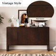 thumbnail image 4 of Oufan Retro Sideboard Buffet Cabinet with Storage, with Adjustable Shelves and Long Handles, 4-Door Wood Sideboard for Kitchen, Dining Room and Living Room , 59 x 33.2 x 15.7 inch, Blue, 4 of 10