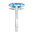 thumbnail image 4 of Rosec Jewels 4 Carat Lab Grown Blue Diamond Engagement Ring for Women - IGI Certified Big Oval Blue Diamond Ring - VS1 Quality, 925 Sterling Silver, US 4.00, 4 of 9