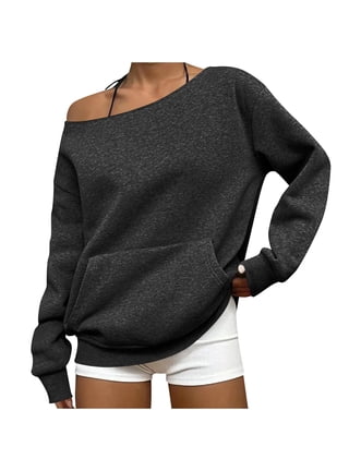 Hilinker Women's V-Neck Oversized Sweatshirt - Drop Shoulder Long Sleeve Pullover Top, Casual Loose Fit 1 thumbnail image