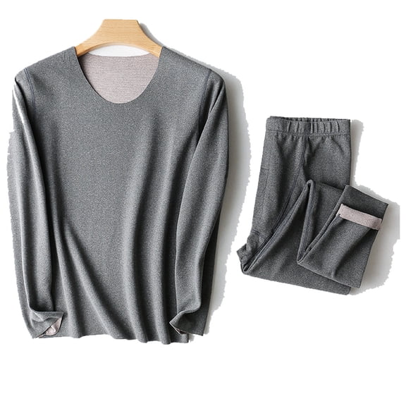 Men'S Thermal Underwear Set, Soft Fleece Lined Long Johns, Winter Warm Base Layer Top & Bottom-Modern Gray-Xl