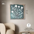 thumbnail image 5 of Floral Stamp Teal Canvas Folk Art Prints by Art Remedy, Gallery Wrapped, 30" x 30", 5 of 7