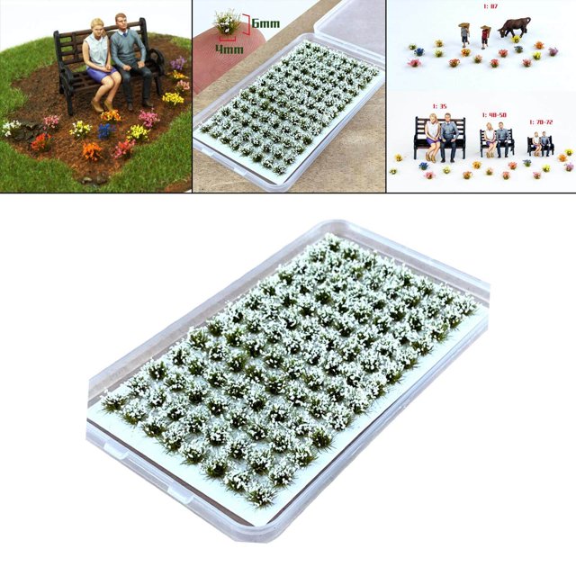 Langgg Artificial DIY Miniature Flower Cluster Model for Decoration White