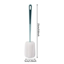 Tswift Long-Handle Sponge Bottle Brush, 10 Inch Reach for teen Bottles, Tumblers, Vases, Soft Pp Sponge Head, Non-Scratch Kitchen Cup Cleaner, 1Pc Long Handle Brush