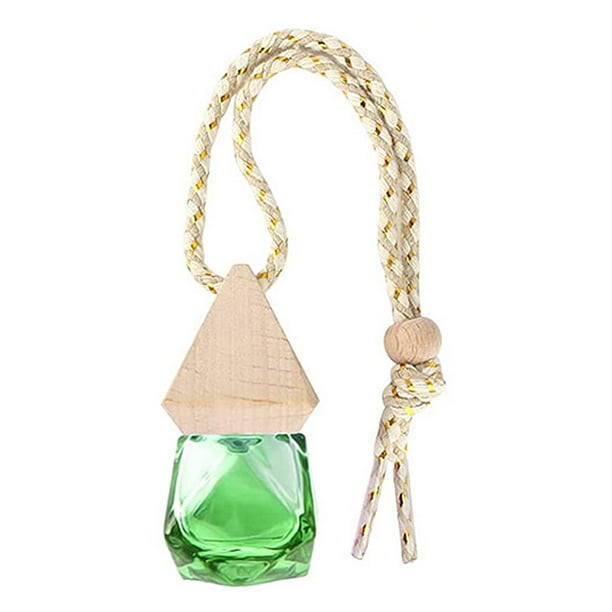 Kenally Ambientador de aire de coche de vidrio botella vacía colgante 8ml hogar dormitorio automóvil espejo retrovisor difusor de aceite esencial Automoción decorativa y accesorios Verde Kenally VI015488-02B