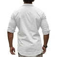 thumbnail image 6 of Mlzmgr Mens Shirts Long Sleeve Button down Shirts Loose Fitted Summer Loungewear Tie Neck Shirts, 6 of 8