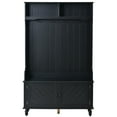 thumbnail image 3 of 40 Inch Hall Tree With Storage Bench, Accent Coat Tree With Storage Shelves, Entryway Bench With Coat Rack, Cabinet And Drawers For Hallway, Mudroom, 3 of 9