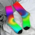 thumbnail image 7 of Colorful Tie Dye Stockings Women Men Swirl Art Socks Medium Soft Retro Socks Spring Runni, 7 of 7