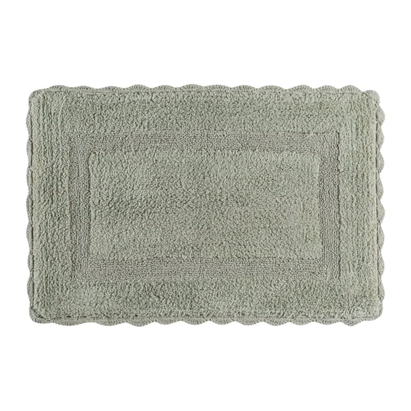 Savi Home Cotton Crochet Bathmat with Antiskid 21x34 Sage Green, 100% Pure Cotton, Super Soft Bath Rug, Plush & Absorbent, Hand Tufted Heavy Weight Construction, Full Reversible Step Out Rugs