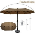 thumbnail image 2 of Autlaycil 13ft Rectangle Patio Umbrella with Base for Pool, Yard, Market, Graden - Brown, 2 of 6