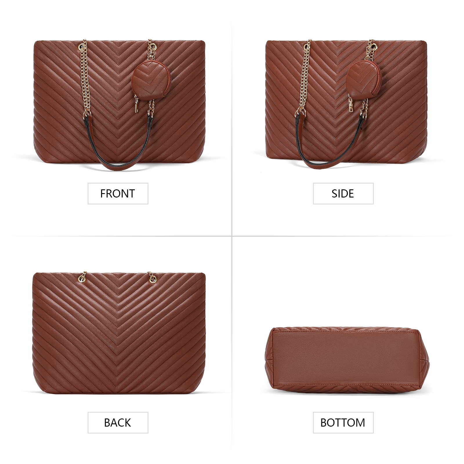 GOIACII Women’s Leather Handbags 3-piece set Fashion Totes Hobo and coin purse,Shoulder Satchel Bags for women