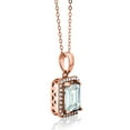 thumbnail image 2 of Gem Stone King 2.66 Ct Sky Blue Simulated Aquamarine 18K Rose Gold Plated Silver Pendant, 2 of 4