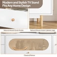 thumbnail image 4 of Paproos 70" TV Stand for TVS up to 80 inch, Modern Media Entertainment Center with Cabinet and Drawers, TV Console Table for Living Room, Bedroom, White, 4 of 11