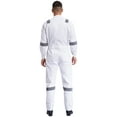 thumbnail image 3 of inhzoy Men's Long Sleeve Work Coveralls Jumpsuits Mechanic Uniform Lightweight Reflective Safety Workwear White L/170, 3 of 8