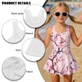 thumbnail image 4 of FOR U DESIGNS Girls One Piece Swimsuit with Skirt Comfortable Summer Swimwear Toddler Girls Swimsuit for 3-13 Years, Cherry Blossom, 4 of 7