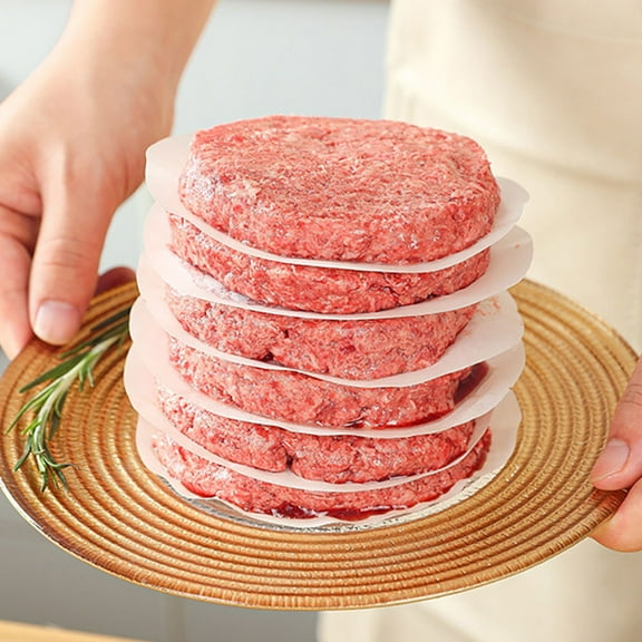 100 Pcs Hamburger Patty Papers Round Non-Stick Patty Papers Sheets Hamburger Maker Circle Parchment Paper For Burger Press Patty Serperate And Cake Baking 11cm