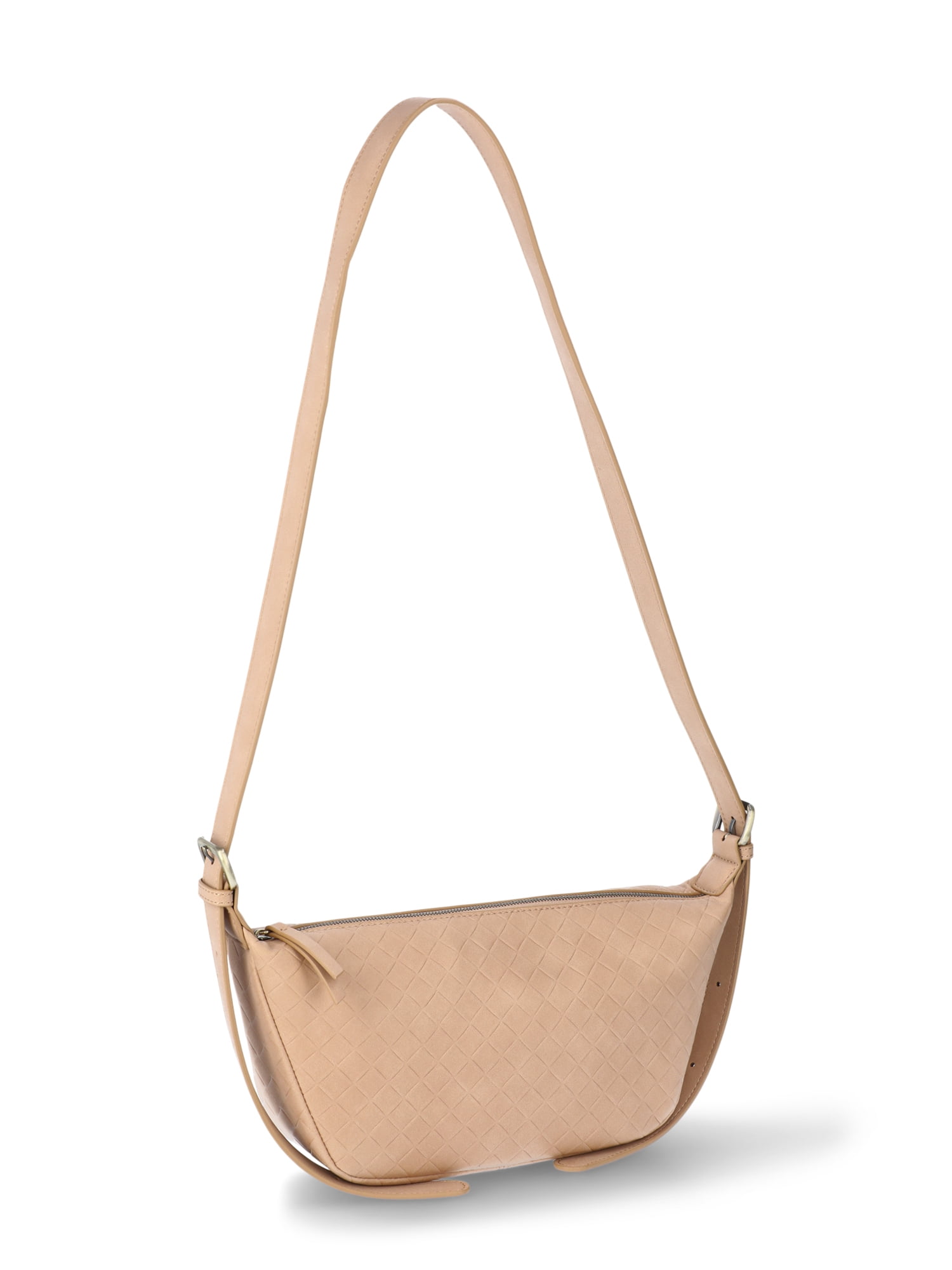 Time and Tru Women's Bean Sling Crossbody Handbag, Mocha Splash