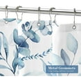 thumbnail image 3 of Blue Spring Floral Shower Curtain, Modern Plants Botanical Fabric Cloth Shower Curtains for Chic Elegant Bathroom Decor, Summer Watercolor Eucalyptus Leaf, 72x72, 3 of 6