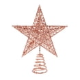 thumbnail image 2 of Christmas Tree Star Christmas Tree Topper 8 Inch Glitter Star Wireframe Metal Rose Gold Decorative Sparkly Topper for Holiday Christmas Tree Decorations, 1 Pack, 2 of 6