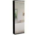 thumbnail image 1 of Tuhome Black Wengue Modern Engineered Wood LETO Mounted Shoe Rack with Mirror, 1 of 12