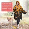 thumbnail image 4 of Wearable Oversized Blanket,Orange Halloween Bats Wearable Blanket Hoodie for Adults,Cozy Hooded Blankets with Super Pockets,Super Warm Fuzzy Pullover for Women & Men, 4 of 6