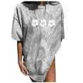 thumbnail image 4 of Busydd Womens Summer Tops Floral Gradient Short Sleeve Crewneck Tie-dye T-shirts Soft Comfy Fashion Flowy Blouses Basic Casual Loose Fit Tees Dressy Tops for Women, 4 of 9