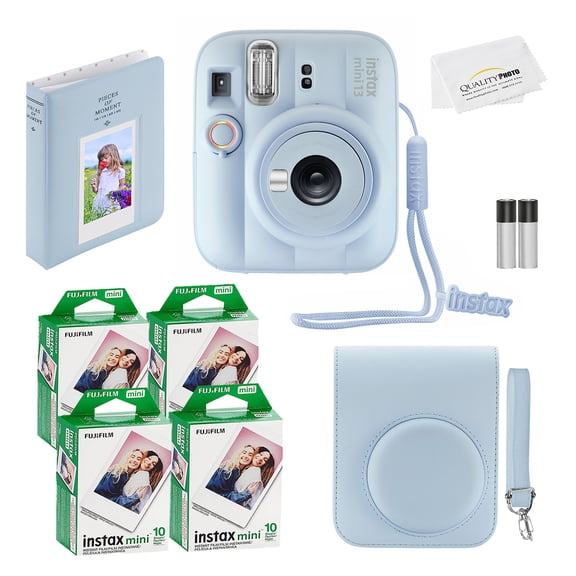 Fujifilm Instax Mini 13 Instant Camera, 40 Photo Prints, Photo Album, Case & Quality Photo Microfiber Cloth- Frost Blue